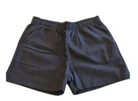 Short Moletinho Preto Com Bolso Lateral